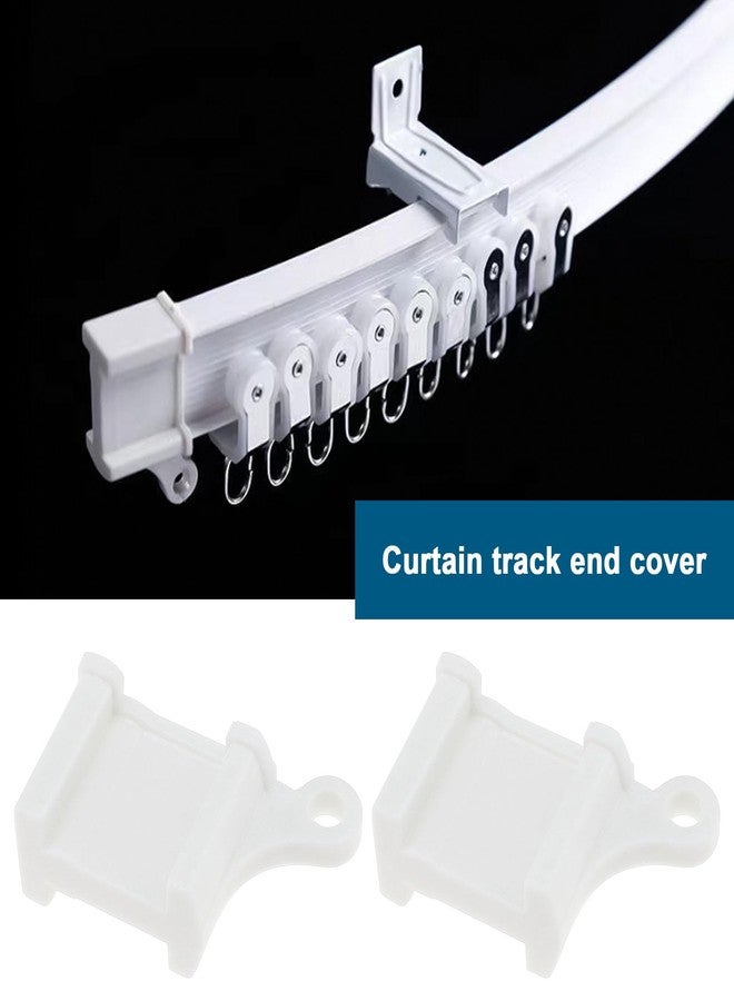 كريت آيديا مجموعة أغطية طرفية بيضاء لقضبان الستائر، مكونة من 8 قطع، مناسبة لقضبان الستائر المنحنية، والجدران، والأسقف. - Image 2
