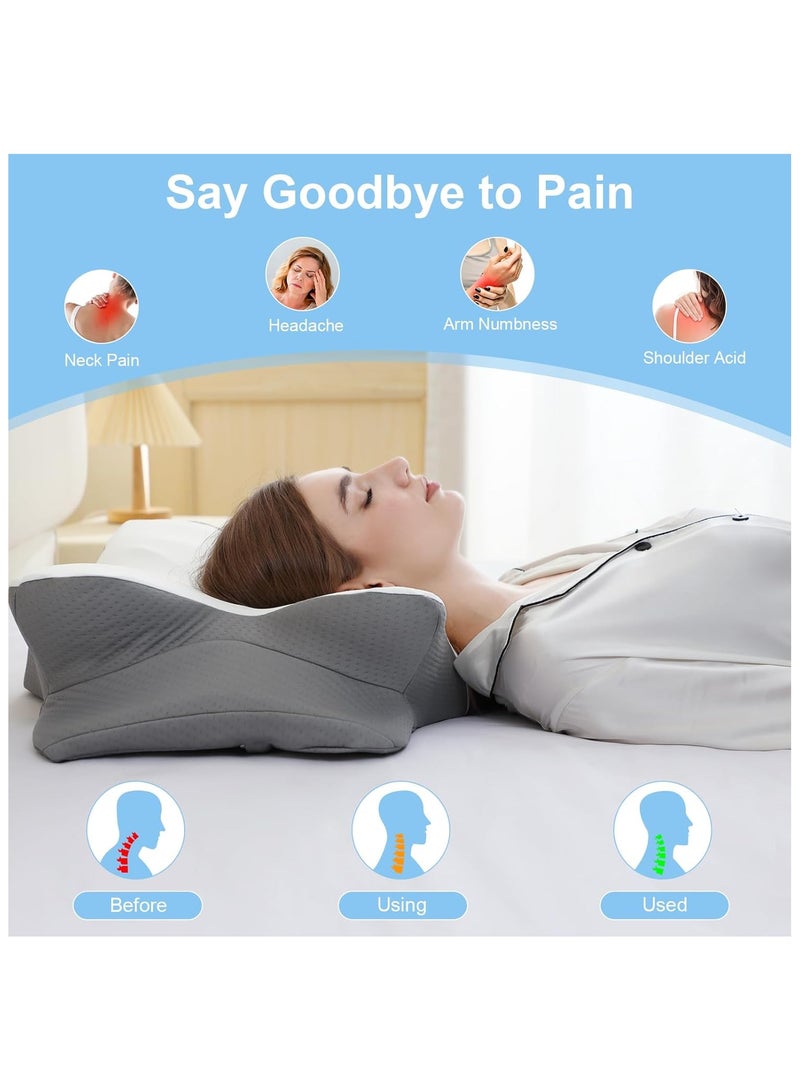 مارك ستور وسادة إسفنجية ميموري فوم لتخفيف آلام الرقبة والكتف، وسادة سرير مريحة ومبردة لمن ينامون على جانبهم أو ظهرهم - Image 4
