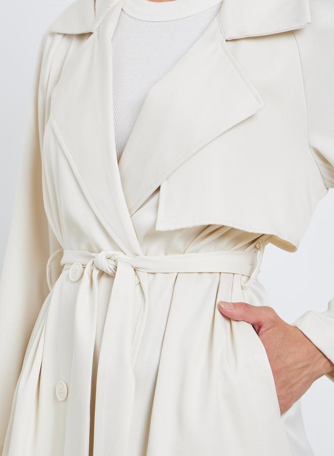 ستايلي معطف ترينش ميدي بحزام خصر - Image 4