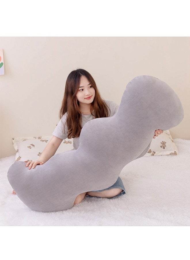 JCB CHIC - Clouds Shaped Throw Pillows，Cooling Pregnancy Pillow，3D Lumbar Cushion，Pillow Full Body Support，Memory Foam Filling, Washable Removable Ice Silk Cover(gray,130cm) - Image 1