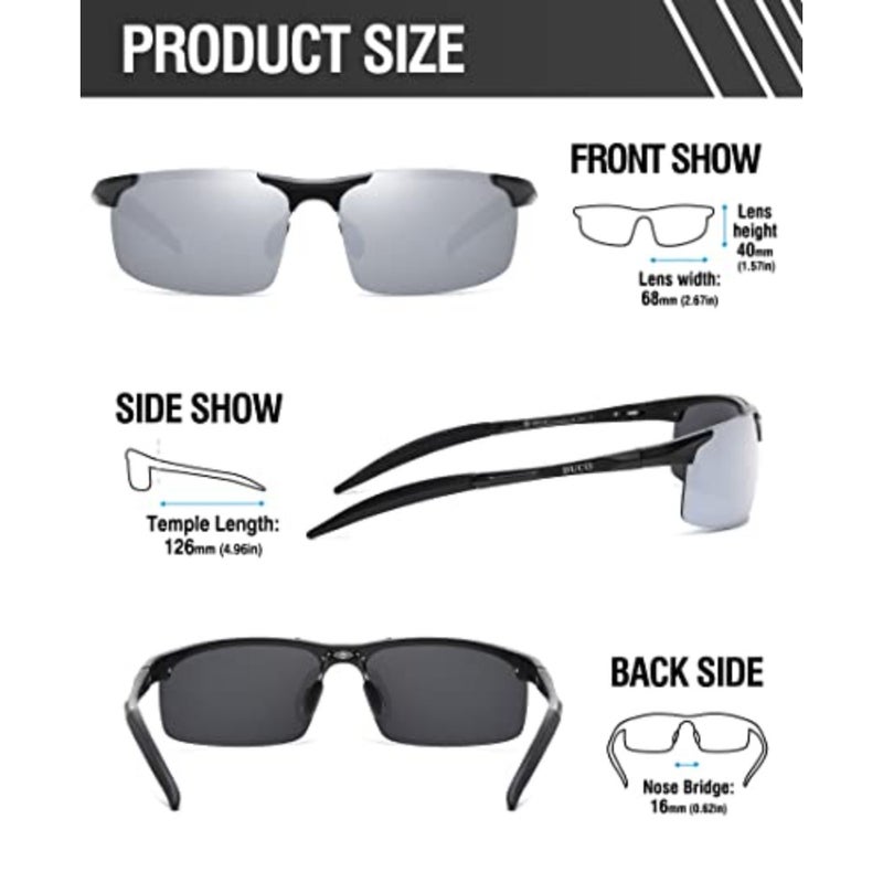 DUCO Mens Sports Polarized Sunglasses UV Protection Sunglasses for Men 8177s - Image 3