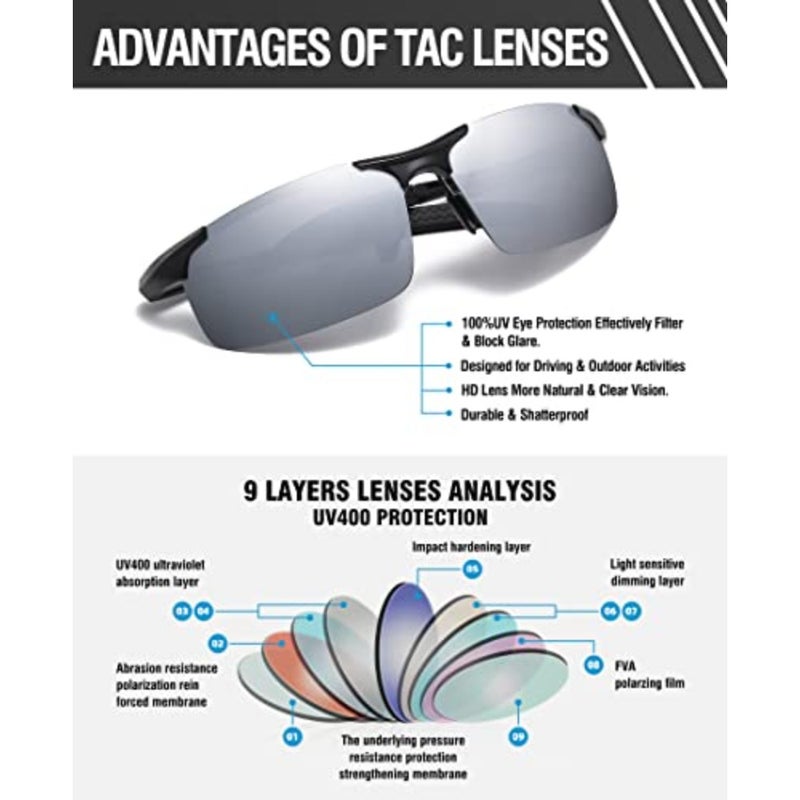 DUCO Mens Sports Polarized Sunglasses UV Protection Sunglasses for Men 8177s - Image 5