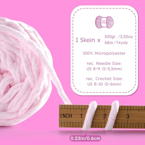 NDICANG Chunky Chenille Yarn for Crocheting, Fluffy Baby Blanket Yarn for Crochet Sweater Shawl Scarf Gloves, Super Soft Amigurumi Plush Yarn 74 yds/3.5 oz (Camel Color) - Image 2