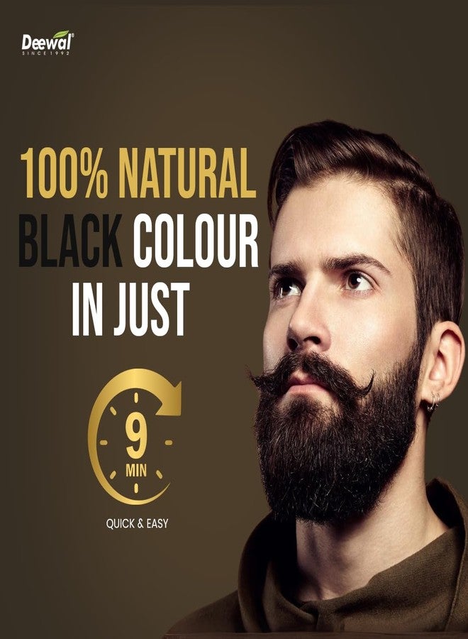 Deewal Beard Black Color | Quick 9-Minute Formula | Natural Black Beard Color for Men | No Ammonia | Long-Lasting & Skin-Friendly Hair Dye | Easy Application & Non-Drip Formula (Pack of 5) - Image 2