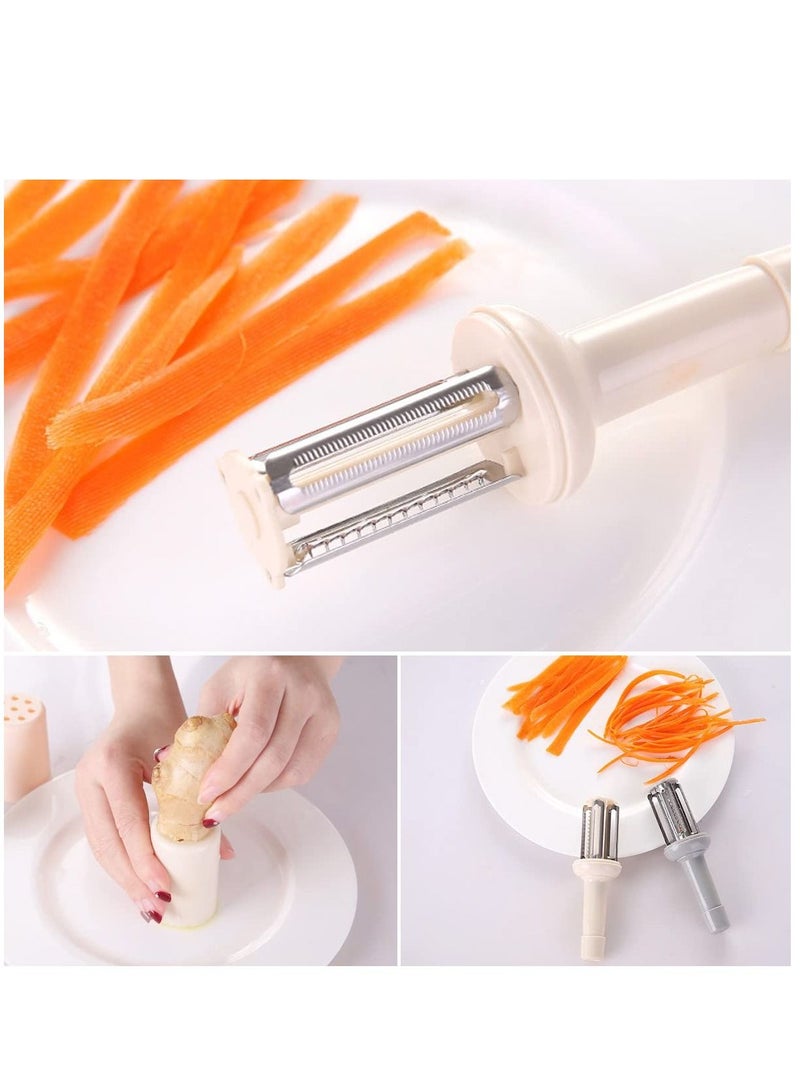SYOSI 4 in 1vegetable Peeler Stainless Steel, 2 Pcs Fruit Peeler Professional Multifunction, Potato Grater Peeling Knife  with Plastic Handle for Making Delicious Salads Vegetarian Noodles Fruit Scraper - Image 2