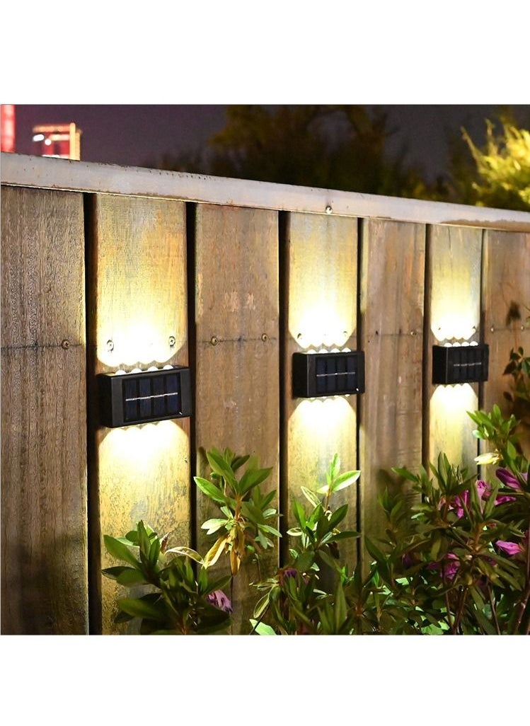 Rewell 2-Pieces 6 Lamp Beads LED Solar Outdoor Waterproof Warm Light Wall Lamps Light the Yard and Garden  - Image 2