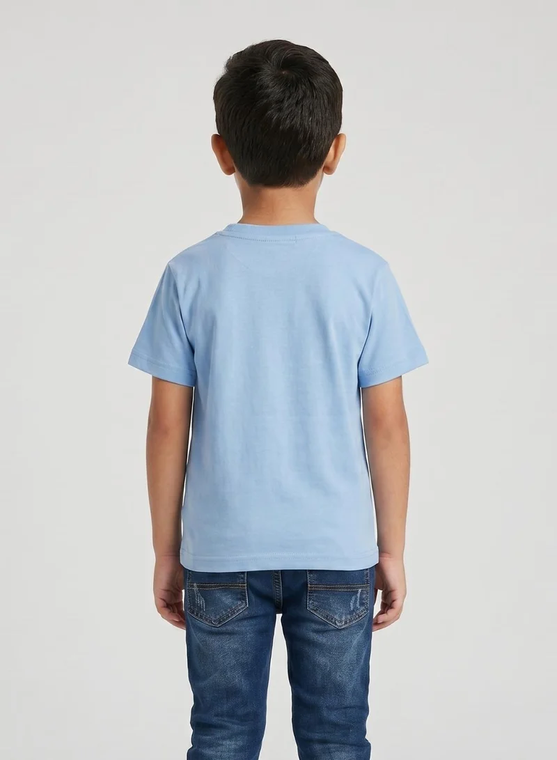 بيبي كلو Boys Basketball Print Blue T-Shirt