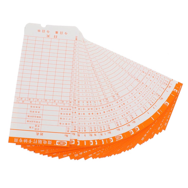 Monthly Clocking Card 50 Sheets Pack Universal Office Time Card for Employee Attendance Recording - Image 2