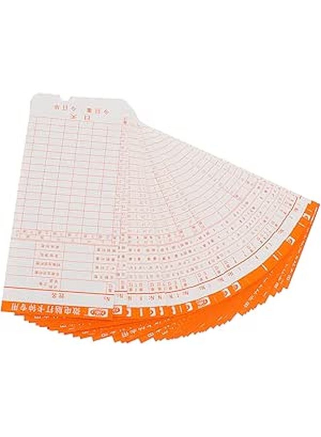 Monthly Clocking Card 50 Sheets Pack Universal Office Time Card for Employee Attendance Recording - Image 1