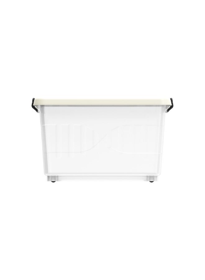 Cosmoplast 22L Clear Plastic Storage Box With Wheels & Lockable Lid (Pack Of 2) - Image 4