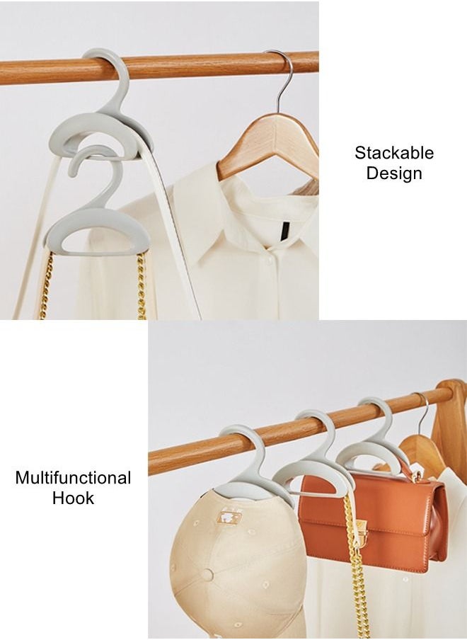 WooFree - 1 Pcs Stackable Hooks for Closet Handbags Ties Belts Scarves Hats Storage Space Saving Grey - Image 1