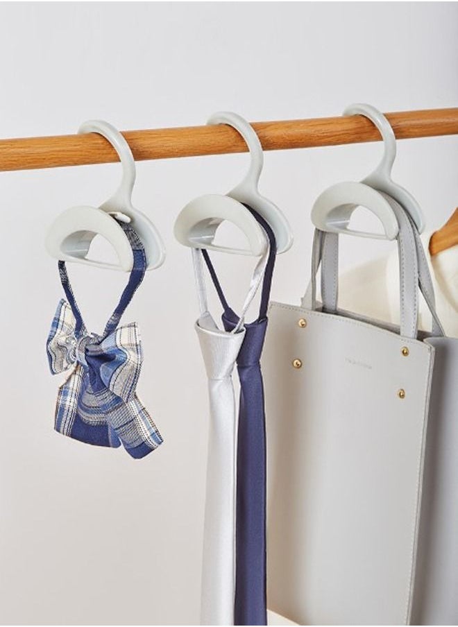 WooFree - 1 Pcs Stackable Hooks for Closet Handbags Ties Belts Scarves Hats Storage Space Saving Grey - Image 1