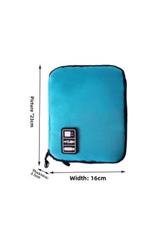 Generic Digital Data Cable Storage Bag Charger Charging Treasure Mobile Power Travel Bag Electronic Products Accessories Finishing Bag-Color:Blue  - Image 1