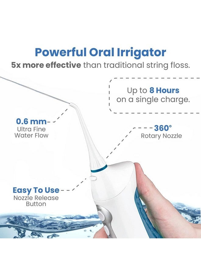 Aquasonic Home Dental Center Rechargeable Power Toothbrush & Smart Water Flosser Complete Family Oral Care System 10 Attachments And Tips Included Various Modes & Timers (White) - Image 4