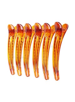 Suoirblss 12Pcs Plastic Duck Bill Teeth Hair Clips Non Slip Band Clips Alligator Bows Hair Clips Professional Hairdressing Salon Hair Barrettes For Hair Styling And Sectioning (Length3.7'' Brown)  - Image 1