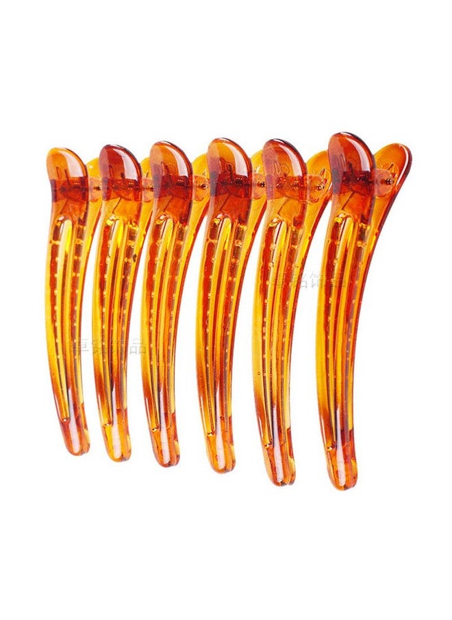 Suoirblss 12Pcs Plastic Duck Bill Teeth Hair Clips Non Slip Band Clips Alligator Bows Hair Clips Professional Hairdressing Salon Hair Barrettes For Hair Styling And Sectioning (Length3.7'' Brown)  - Image 1