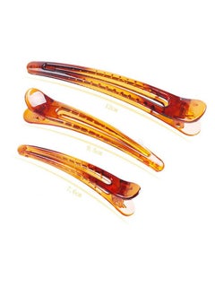 Suoirblss 12Pcs Plastic Duck Bill Teeth Hair Clips Non Slip Band Clips Alligator Bows Hair Clips Professional Hairdressing Salon Hair Barrettes For Hair Styling And Sectioning (Length3.7'' Brown)  - Image 3