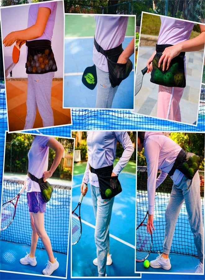 Generic Portable Tennis Bag Sports Bag with Storage Pouch and Waist Pack Mesh Bag Tennis Ball Waist Pouch Holder Tennis Ball Bag Tennis Ball Holder Waist Pickleball Holder Hipster Ball Band Pickleball - Image 3