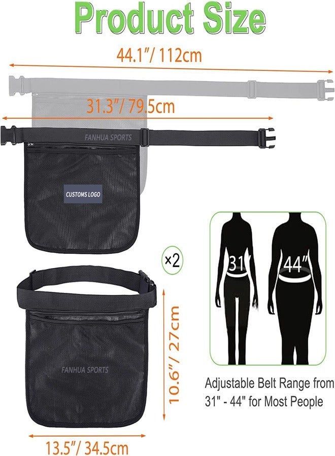 Generic Portable Tennis Bag Sports Bag with Storage Pouch and Waist Pack Mesh Bag Tennis Ball Waist Pouch Holder Tennis Ball Bag Tennis Ball Holder Waist Pickleball Holder Hipster Ball Band Pickleball - Image 2