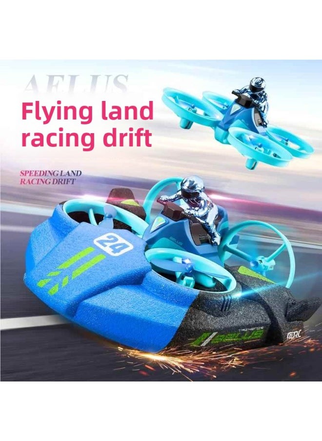 Children's Remote Control Boat Water, Land And Air Three-in-one High Speed Boat Charging Electric Launching Children's Men's Playing Ship Model New-Color:Three Modes Of Water, Land And Air + Upgraded Battery Life +  Cool Blue-Specification: 3 Rechargeable Batteries  - Image 2