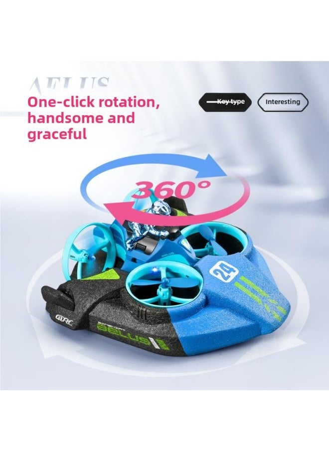 Children's Remote Control Boat Water, Land And Air Three-in-one High Speed Boat Charging Electric Launching Children's Men's Playing Ship Model New-Color:Three Modes Of Water, Land And Air + Upgraded Battery Life +  Cool Blue-Specification: 3 Rechargeable Batteries  - Image 3