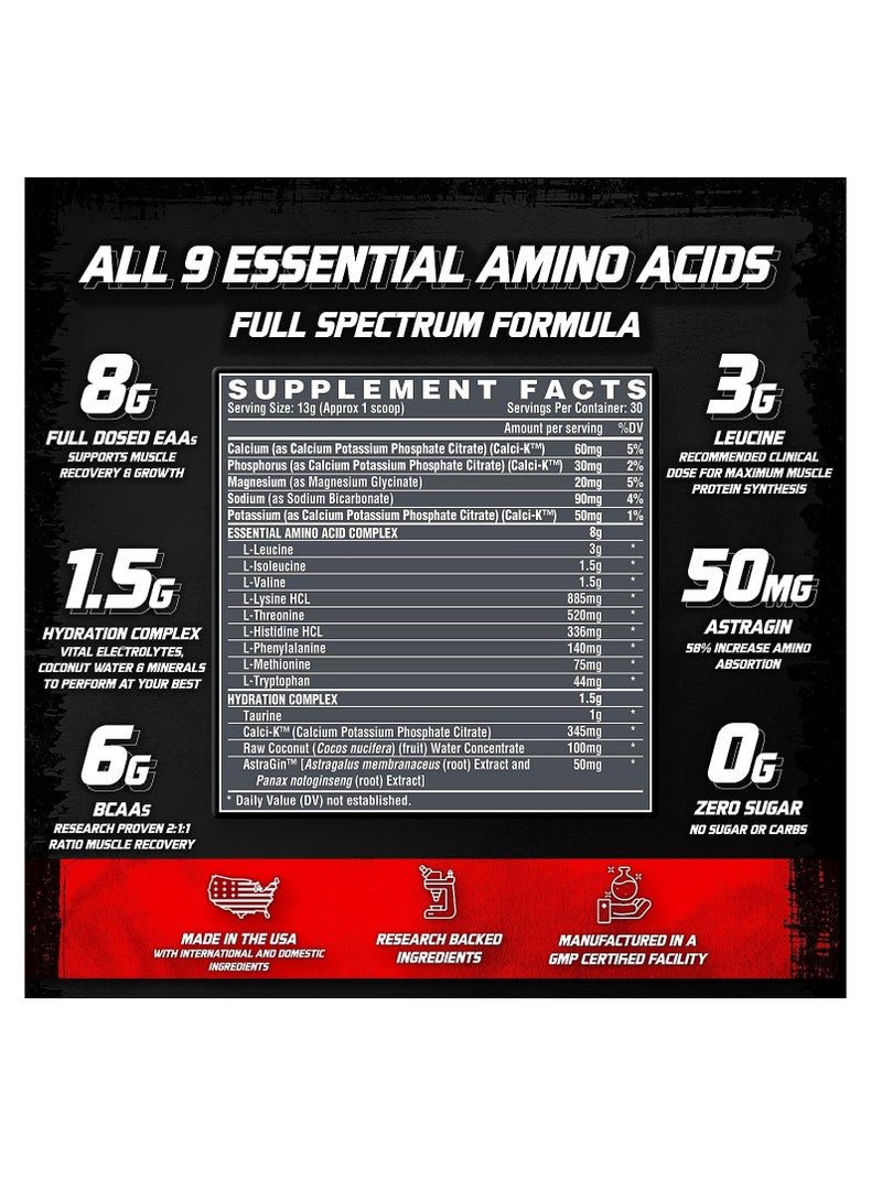 Nutrex Research نوتريكس EAA+هيدرو 30 حصة 390غ ليمون التوت الأزرق - Image 2