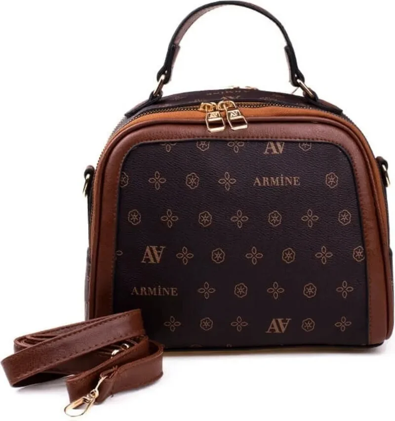 ARMINE Women's Hand and Shoulder Bag Coffee Printed 302