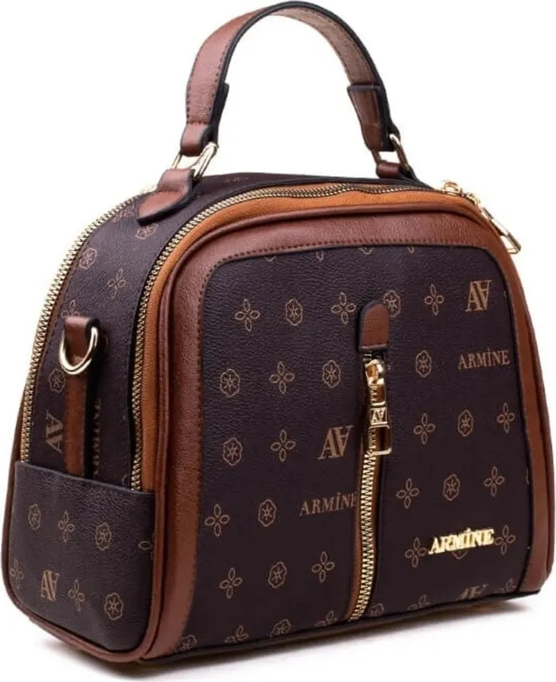 ARMINE Women's Hand and Shoulder Bag Coffee Printed 302