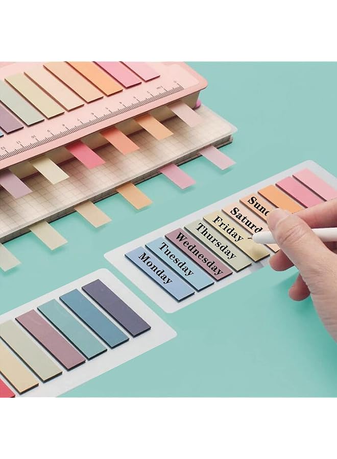 erorex 1200Pcs Page Markers Morandi Sticky Note Tabs Colored Writable And Repositionable Book Flags Tabs Strip Index Tabs Page Tabs - Image 5