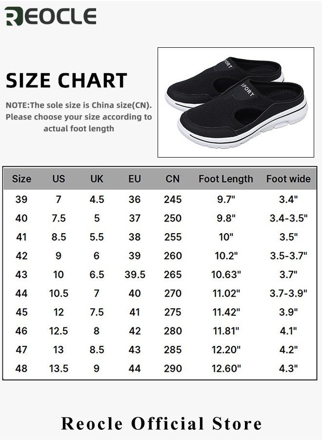 REOCLE - Women's Walking Sneakers Breathable Mesh Mules Shoes Open Back Slip On Shoes Comfort Support Sports Sandals Orthopedic Stretch Shoes Lightweight House Shoes - Image 1