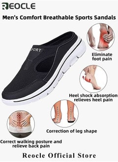 REOCLE Women's Walking Sneakers Breathable Mesh Mules Shoes Open Back Slip On Shoes Comfort Support Sports Sandals Orthopedic Stretch Shoes Lightweight House Shoes  - Image 4
