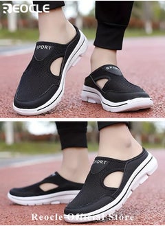 REOCLE Women's Walking Sneakers Breathable Mesh Mules Shoes Open Back Slip On Shoes Comfort Support Sports Sandals Orthopedic Stretch Shoes Lightweight House Shoes  - Image 5