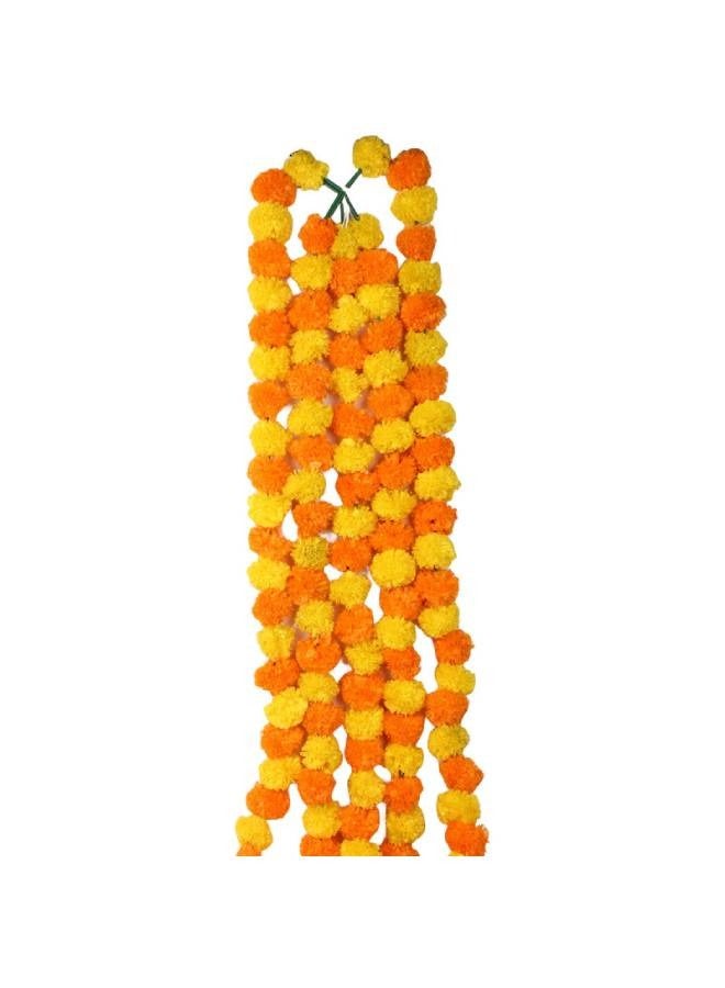 Madhoor Pompom Latkan Dark Orange (Set of 5 Pcs) 5 Ft - Image 1