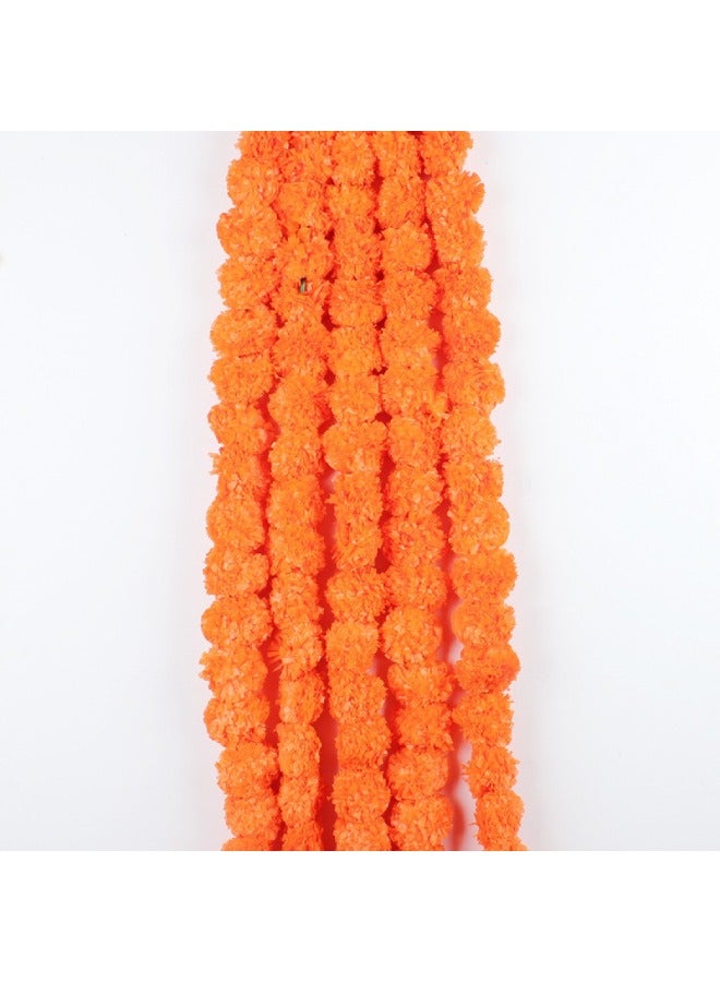 Madhoor Pompom Latkan Dark Orange (Set of 5 Pcs) 5 Ft - Image 2