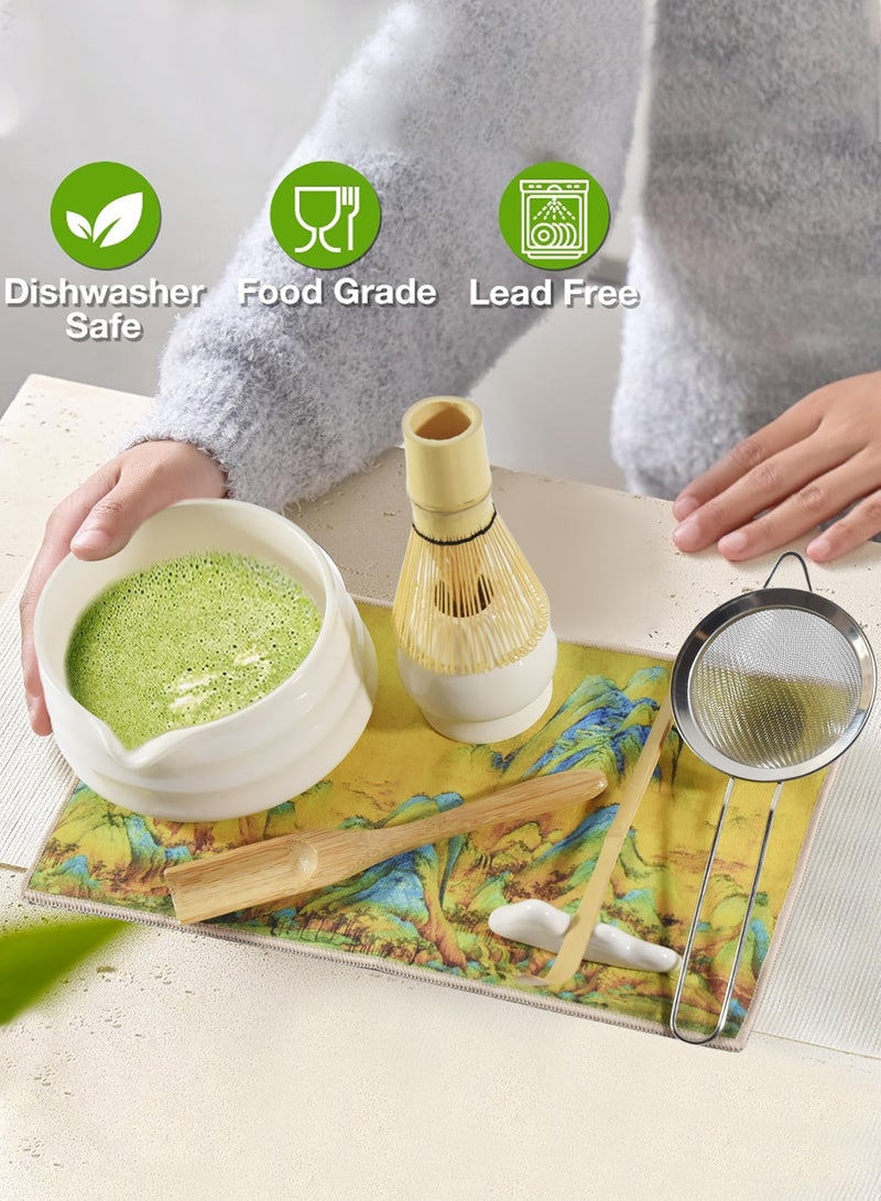 WinHolder 8Pcs Matcha Set Matcha Traditional Handmade Tea Whisk Tool with Matcha Bowl (with Pouring Spout), Bamboo Whisk, Whisk Holder, Strainer Bamboo Scoop ，Bamboo Spoon- Elegant Matcha Set for Gifting and Personal Use - Image 4