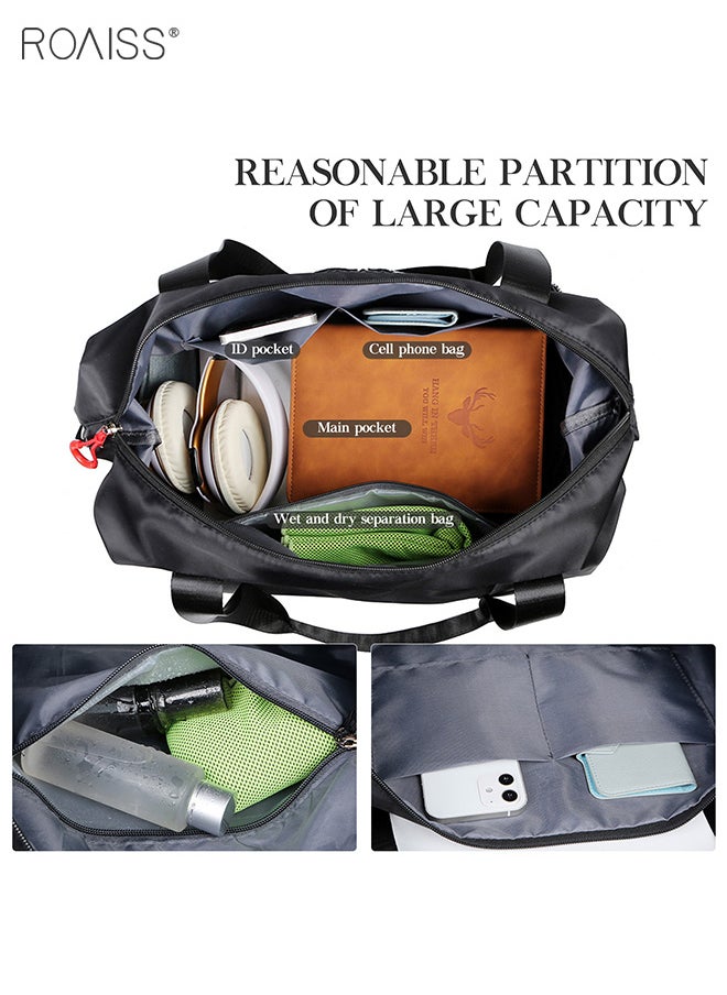 roaiss - Printed Waterproof Travel Fitness Bag Expandable Design Dry And Wet Separation Yoga Bag Large Capacity Business Travel Swimming Bag - Image 1