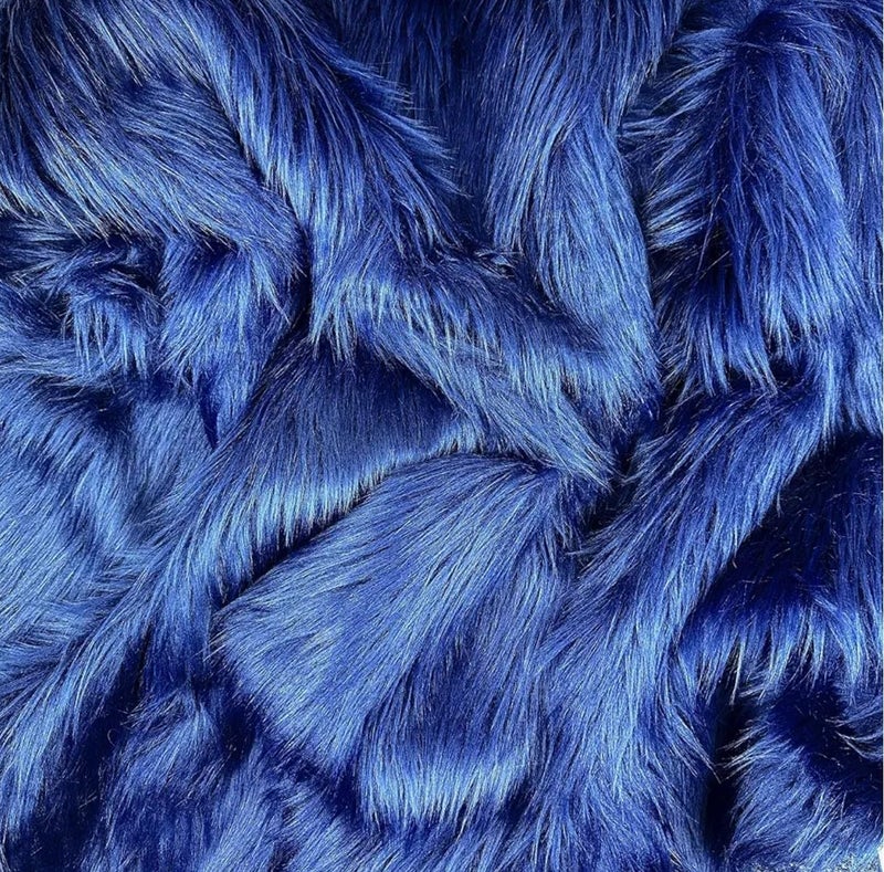 VRB Dec 1 Mtr 60inch Fur White Cloth for Decoration,Baby Photoshoot Props Cloth for Decoration,Parties,Costumes, Gift Packing,Party Decor,Backdrop for Wedding mandap,Pooja (Royal Blue, 1 Mtr) - Image 1