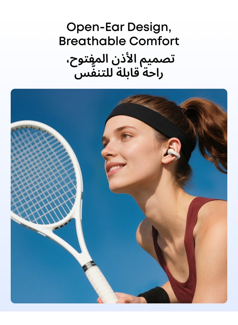 Soundcore C50i by Anker, Open-Ear Headphones, Clip-On Earbuds, Ultra-Comfort, FlexiClip Design, 12mm Drivers for Powerful Bass, AI Clear Calls, 28H Playtime, Secure Fit, Hi-Res, IP55, Bluetooth 6.0 white - Image 3