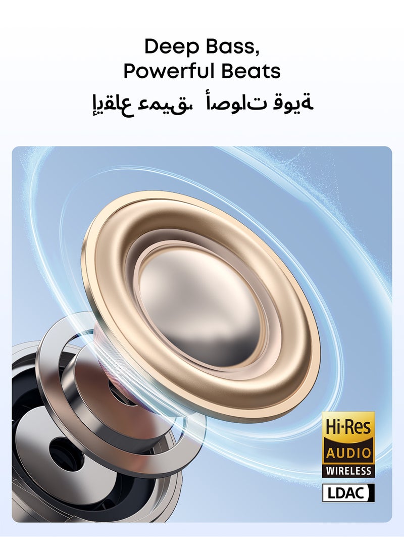 Soundcore C50i by Anker, Open-Ear Headphones, Clip-On Earbuds, Ultra-Comfort, FlexiClip Design, 12mm Drivers for Powerful Bass, AI Clear Calls, 28H Playtime, Secure Fit, Hi-Res, IP55, Bluetooth 6.0 white - Image 4