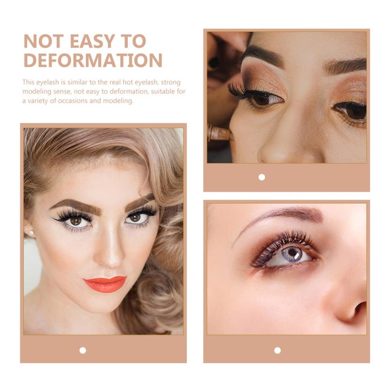 12 Pairs Colored Base Mixed Dense 3d Curl False Eyelashes Makeup Accessory Natural Look for Stage Performance and Daily Wear - Image 3