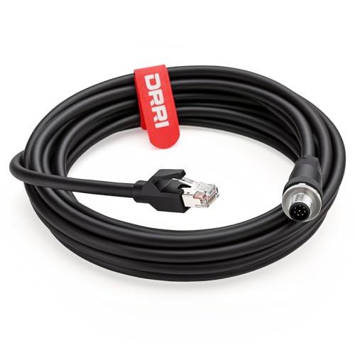 DRRI M12 A-Code 8pins Male to RJ45 Ethernet Cat6 Cable for Cognex Industrial Camera (3M) - Image 2