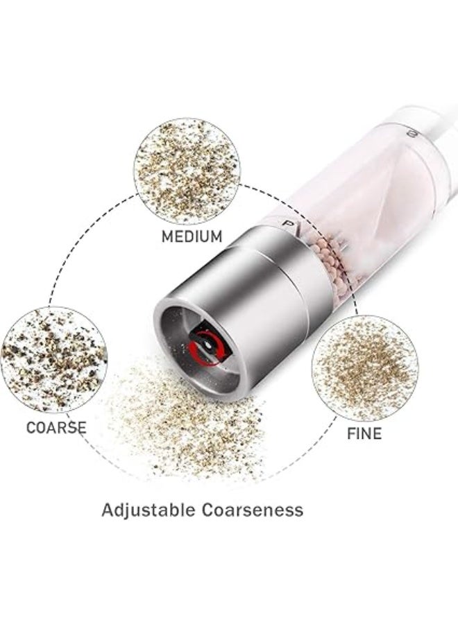 2pcs salt and pepper grinder set 2 in 1 Stainless Steel Pepper Mill and Salt Mill With Adjustable Coarse Mills Sea Salt, Black Pepper, Fits in Home, Kitchen, Barbecue - Image 4