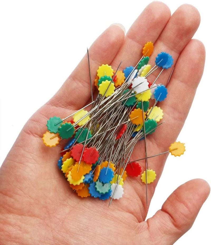 Mgoodoo 100PCS Sewing Pins Flat Head, 1.97inch Straight Pins Flower Head Quilting Pins for Dressmaker, Fabric, Craft, Sewing Project, DIY Jewelry Decoration - Image 4