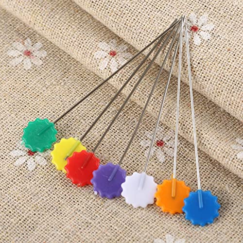 Mgoodoo 100PCS Sewing Pins Flat Head, 1.97inch Straight Pins Flower Head Quilting Pins for Dressmaker, Fabric, Craft, Sewing Project, DIY Jewelry Decoration - Image 5