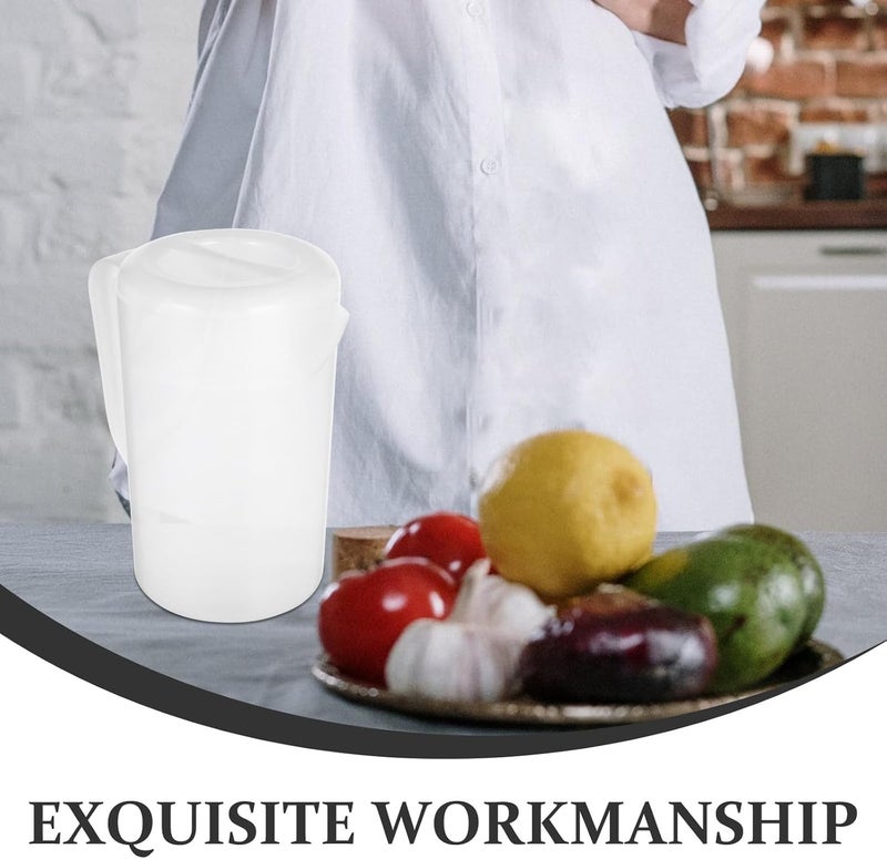 Beavorty Large Capacity Juice Pitcher with Handle 2.5l White Lid Cold Beverage Pitcher for Fridge for Cold Drinks with Lid for Home Use - Image 3