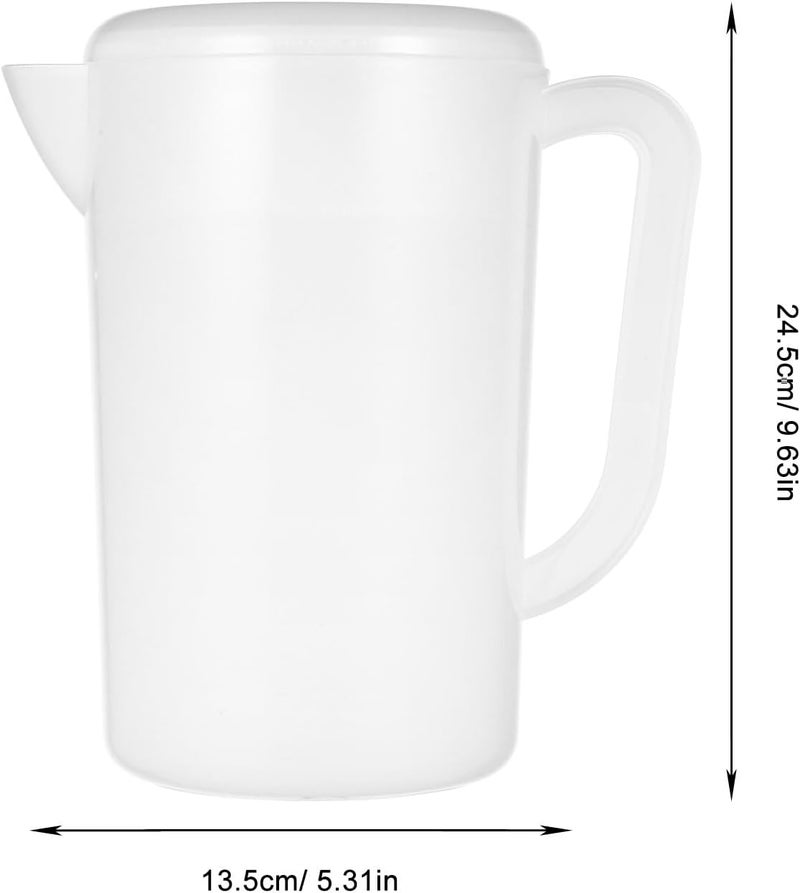 Beavorty Large Capacity Juice Pitcher with Handle 2.5l White Lid Cold Beverage Pitcher for Fridge for Cold Drinks with Lid for Home Use - Image 2