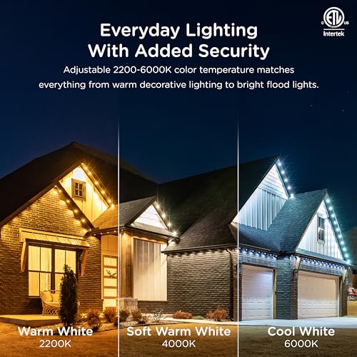 Enbrighten أضواء إنبرايتن VIBE إيتيرنيتي الدائمة الخارجية، 50 قدم، 36 LED RGBWIC، أضواء ذكية للتزيين اليومي، مقاومة للماء IP67، متوافقة مع أليكسا، جوجل هوم، بيضاء، 81102 - Image 5