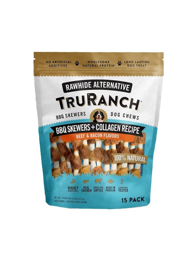 TRURANCH TRURANCH 5" BBQ Collagen Skewers, Healthy Joint Support Dog Treat, Rawhide Alternative, Skin & Coat Health, 1 Bag, 15 Count  - Image 1