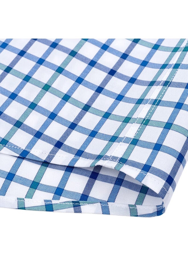 FIRS Men'S Long Sleeve Shirt Pure Cotton Xinjiang Cotton Business Casual Plaid Shirt Men'S Top Green Plaid 44 - Image 2