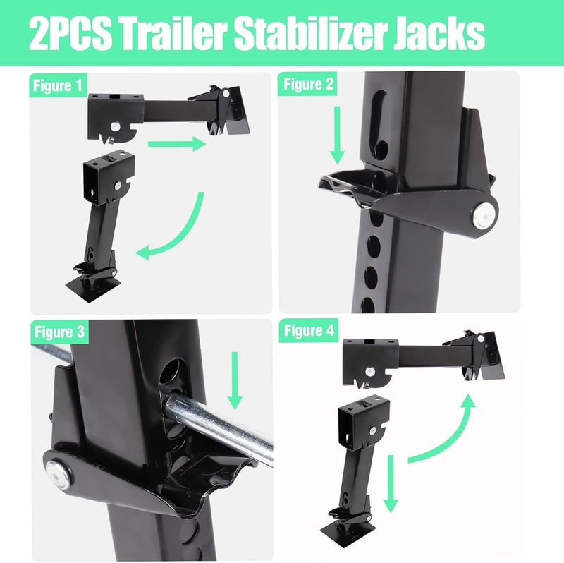 Stegewop 2PCS Trailer Stabilizer Jacks with Adjustment Handle for RV and Camper (12" to 18") - Image 5